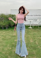 バックリボンフレアデニム