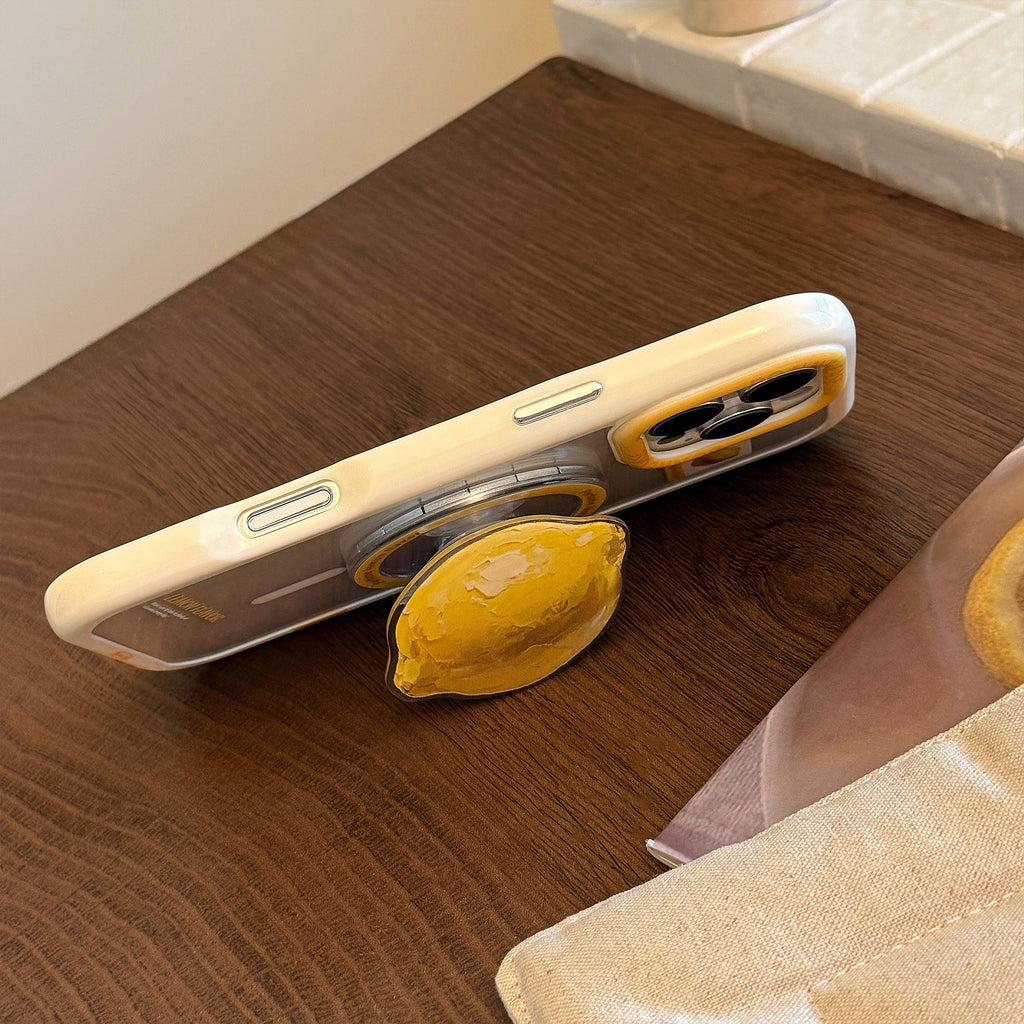 【MagSafe対応】立体レモンスタンド｜クリアiPhoneケース