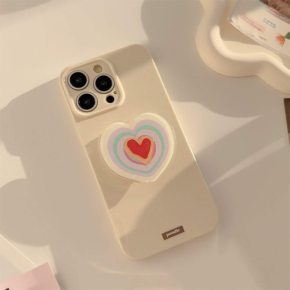 ハートスタンド付き｜クリームカラーiPhoneケース