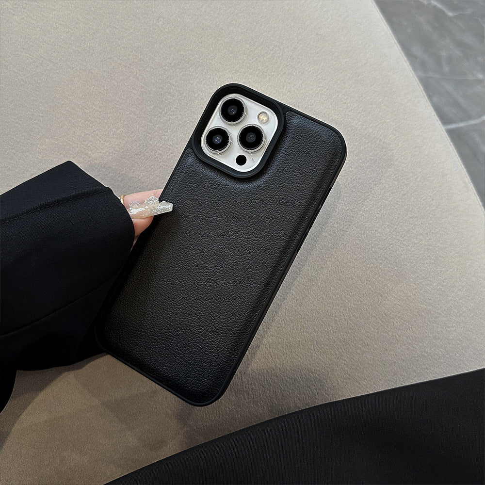 ミニマルデザイン｜レザー調ブラックケース