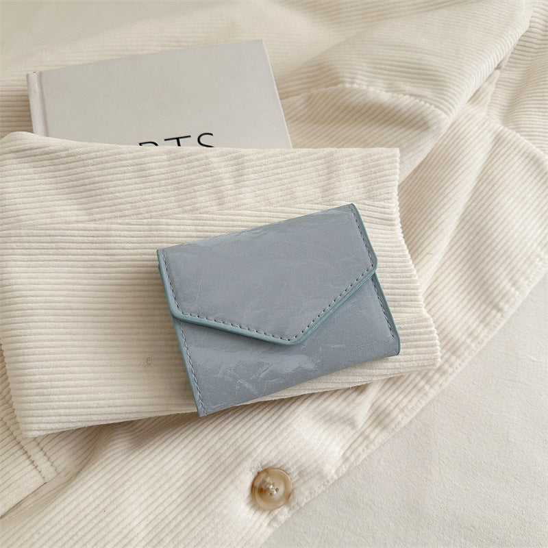 マーブル柄フラップ｜三つ折りミニ財布