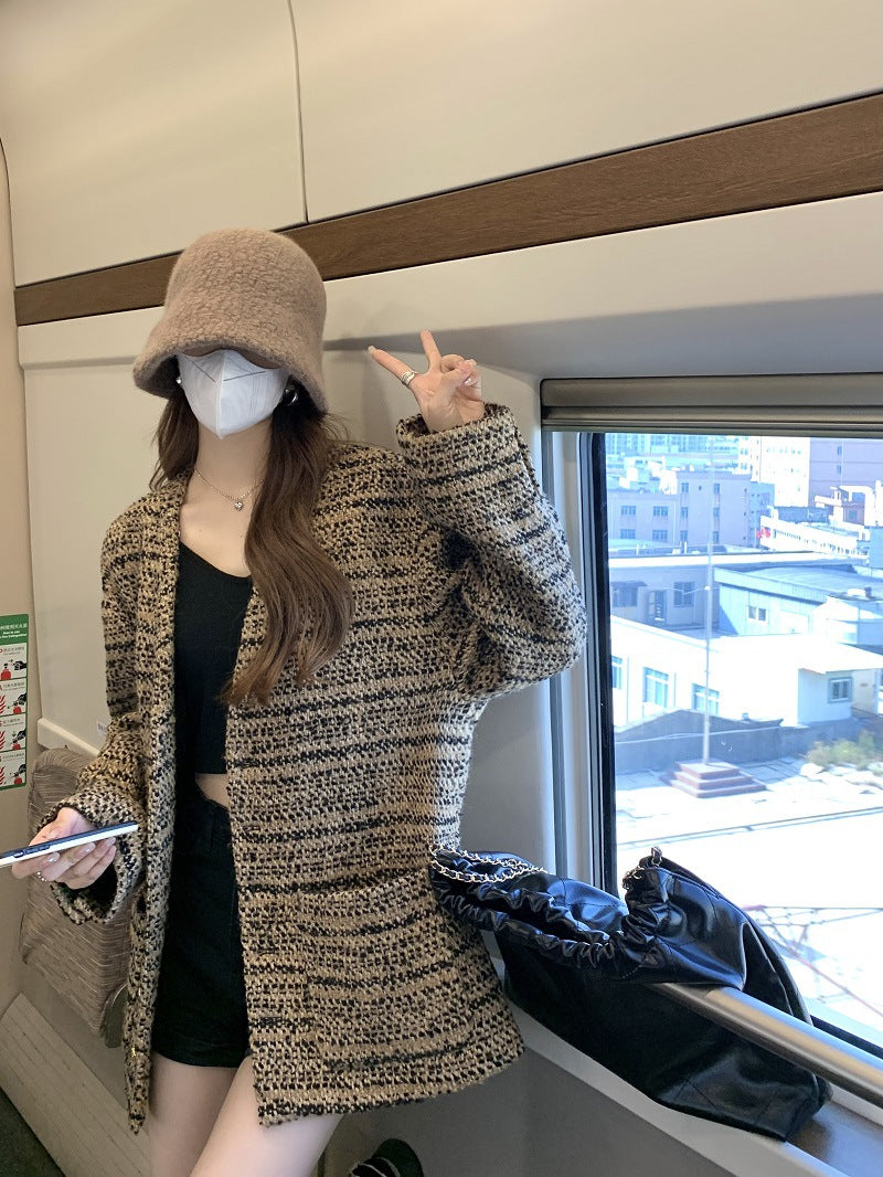 ツイードチェックオーバージャケット