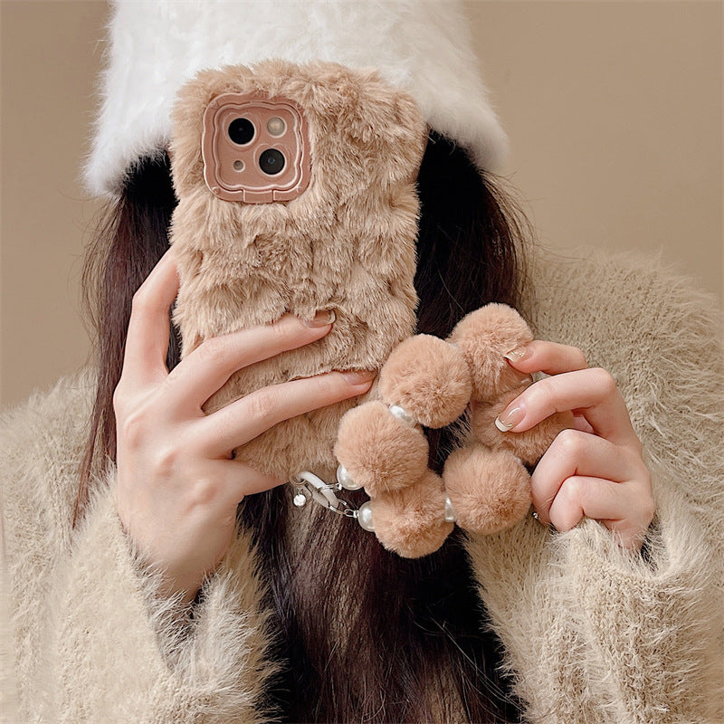 ファーパールチャームスタンドiPhoneケース