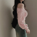 ワンショルダークロップスウェット