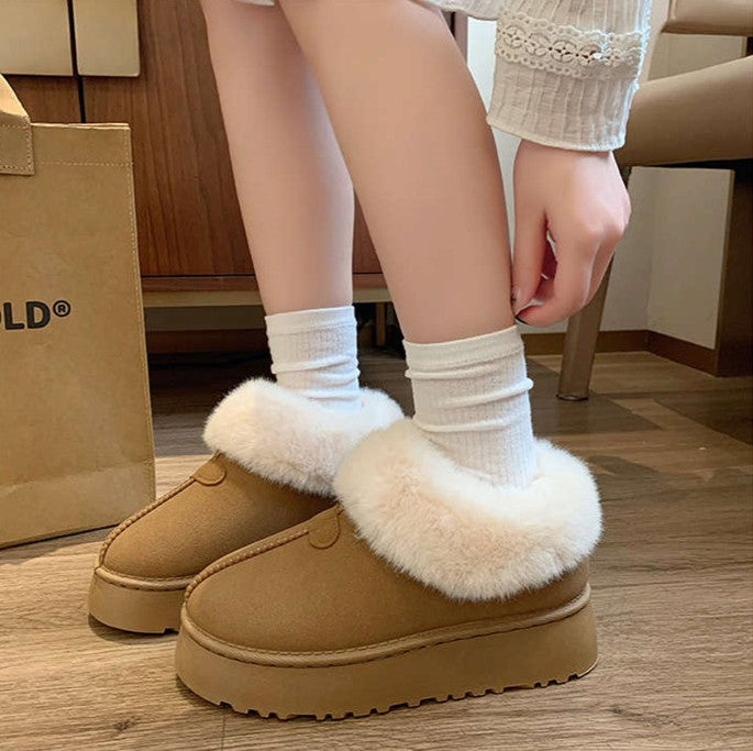 ボアショート厚底ムートンブーツ