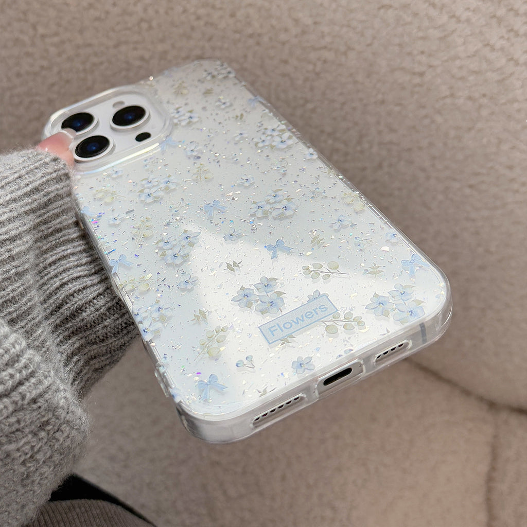 ブルーフラワー｜クリアiPhoneケース