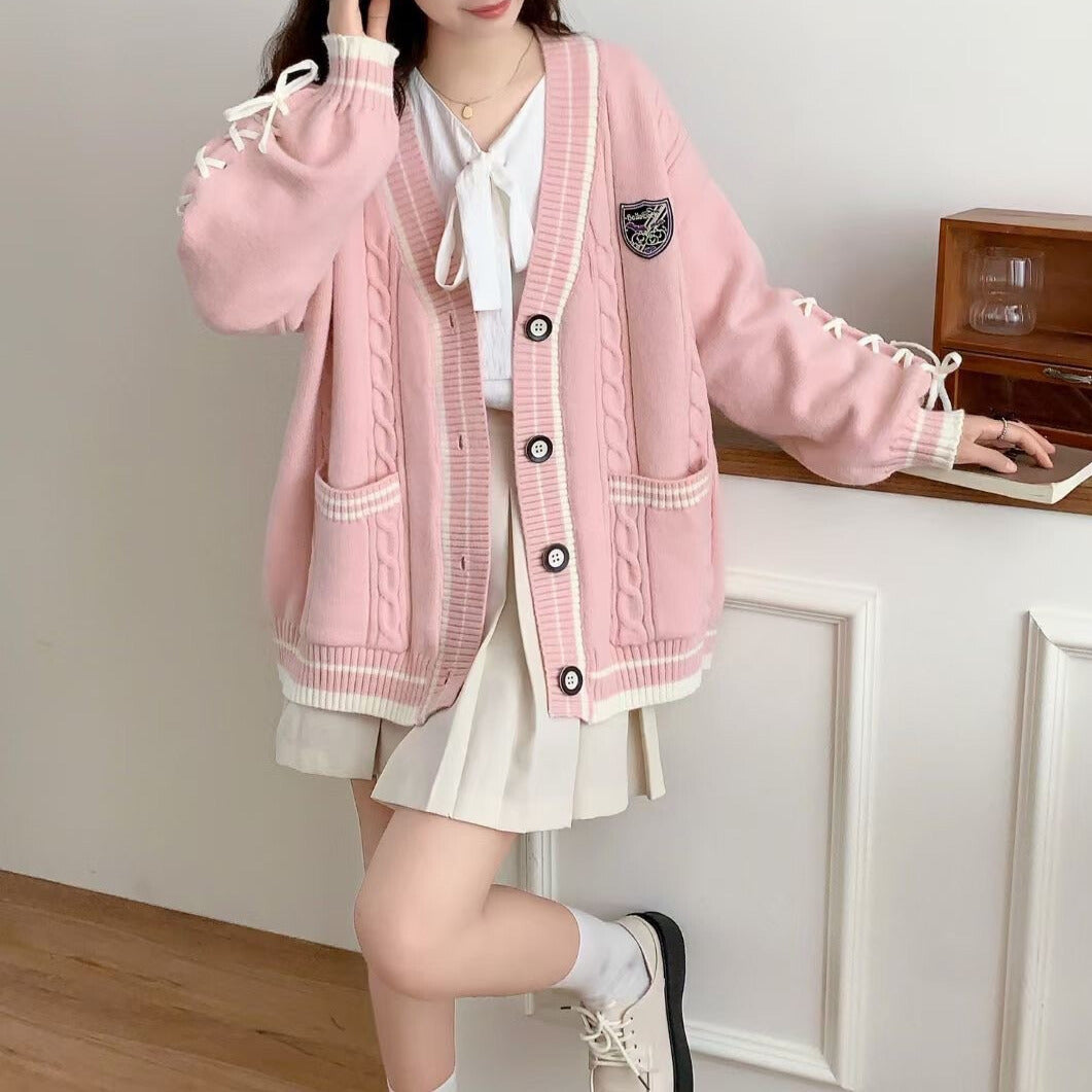 スクールライク｜ケーブル編みカーディガン