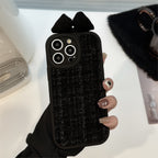 立体リボンチャーム｜ツイード調iPhoneケース