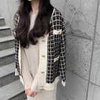 ツイードチェックカーディガン