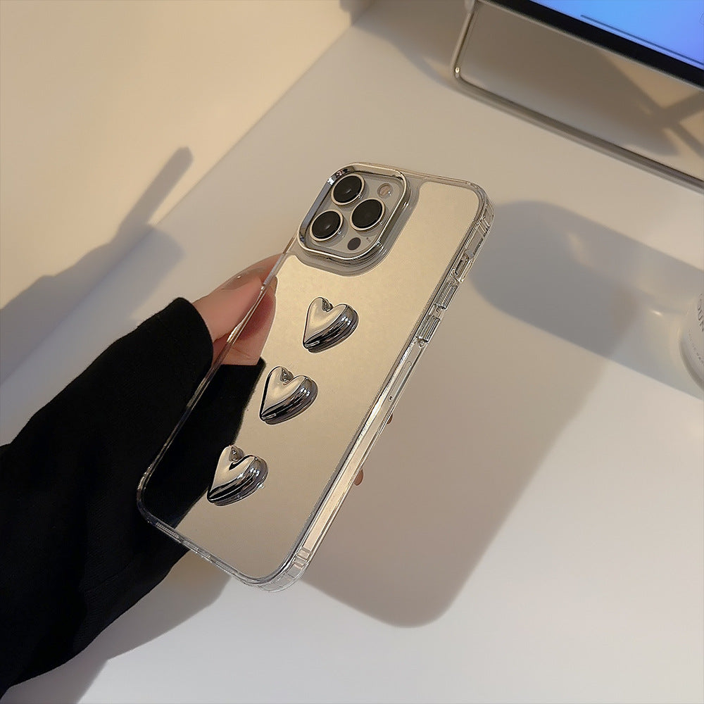 立体トリプルハート｜ミラーiPhoneケース