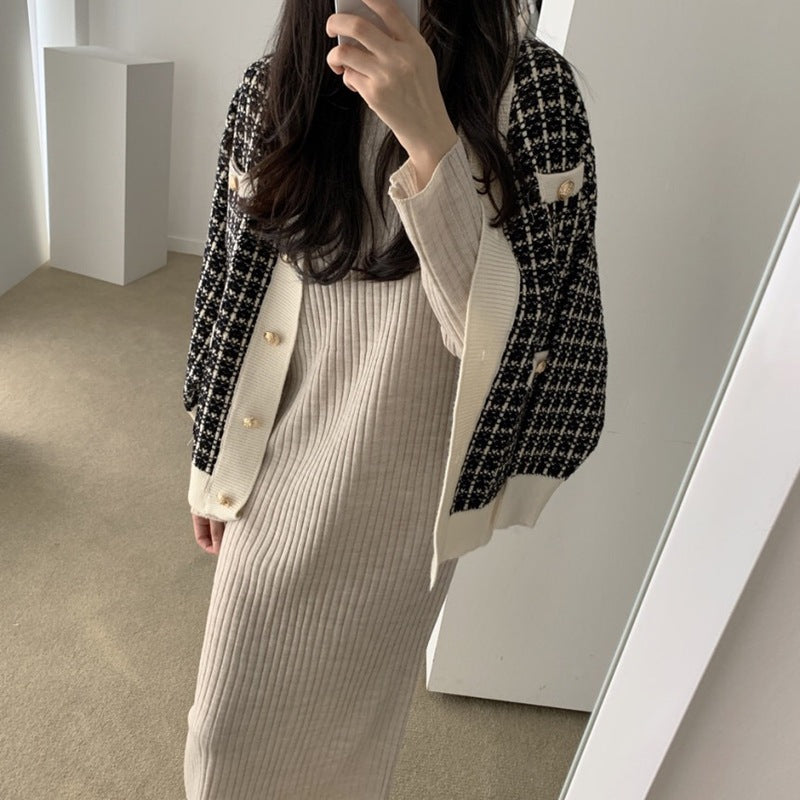 ツイードチェックカーディガン