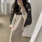 ツイードチェックカーディガン