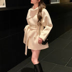 ゴールドボタンウールショートコート