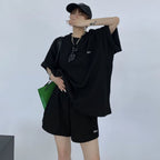 韓国ストリート｜ワッフル生地セットアップ