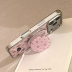 ピンクローズリボンスタンドiPhoneケース