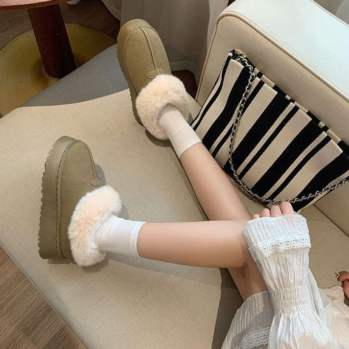 ボアショート厚底ムートンブーツ