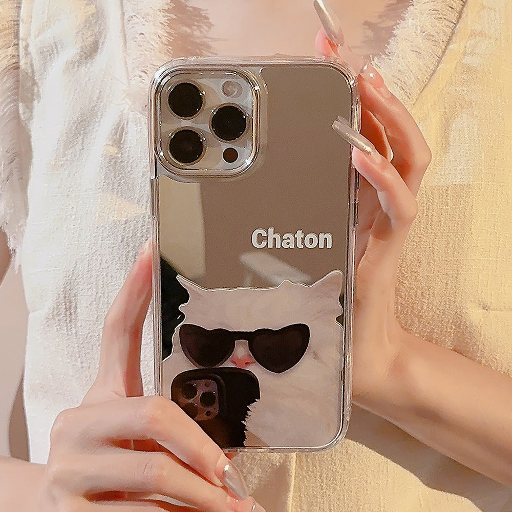 サングラスねこ｜ミラーiPhoneケース