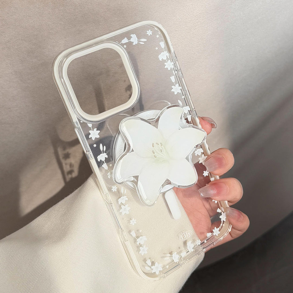 立体フラワー｜MagSafe対応iPhoneケース（スタンド付き）