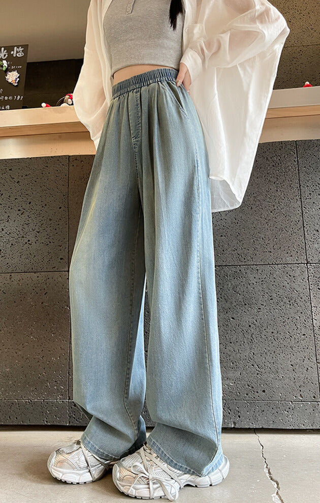 脚長シルエット｜ワイドデニムパンツ