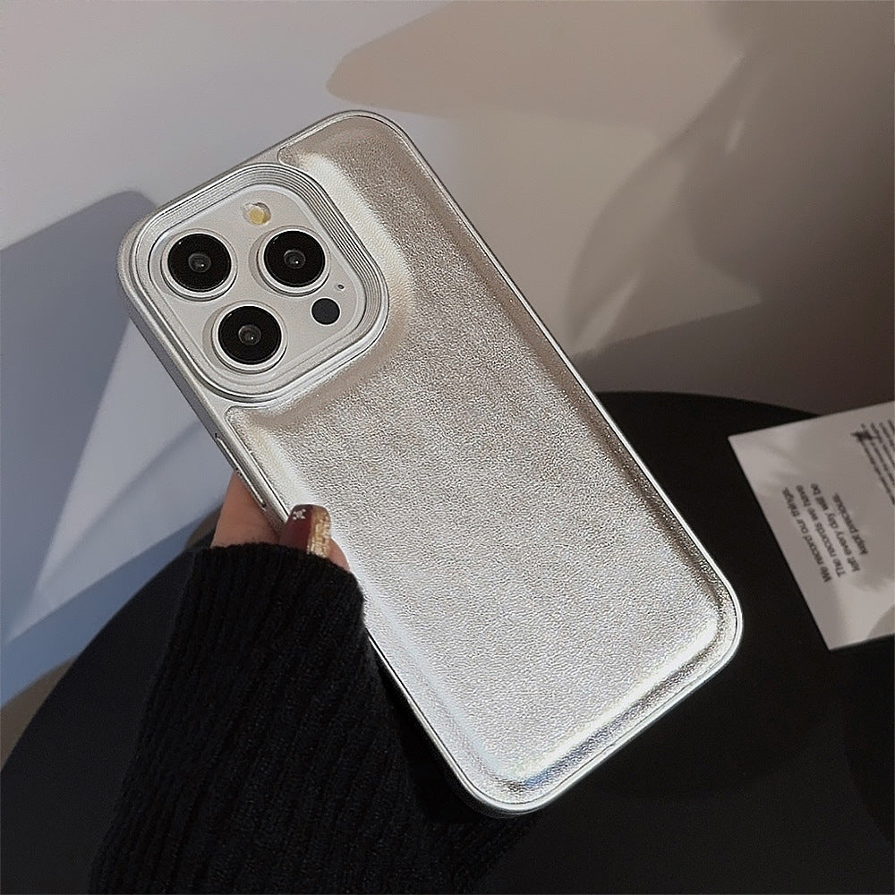 シルバーグロス｜レザー調iPhoneケース