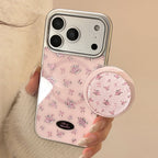 ピンクローズリボンスタンドiPhoneケース