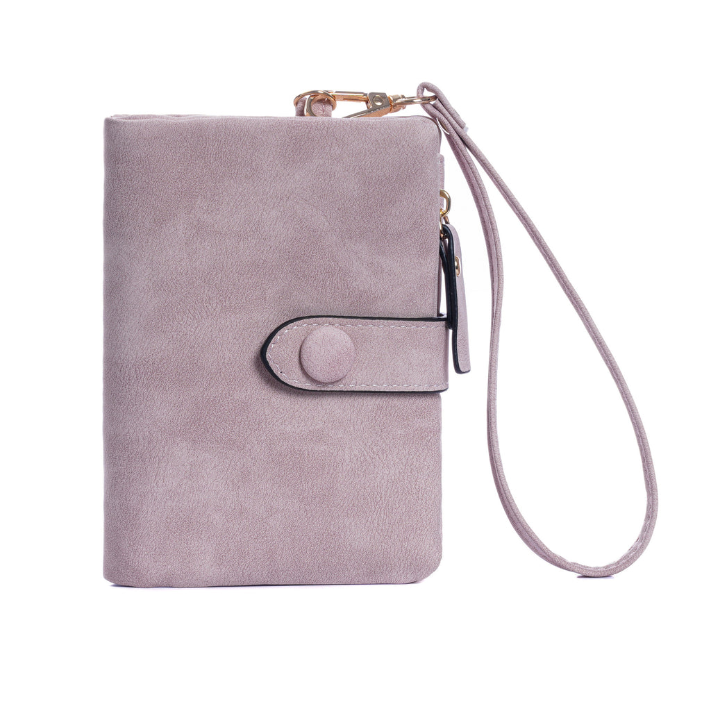 スエード調デザイン｜収納たっぷり二つ折り財布