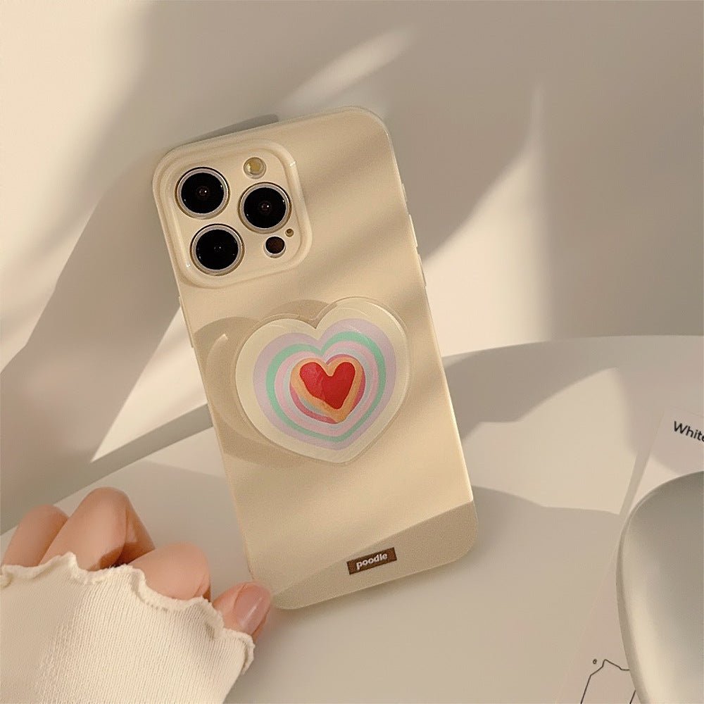 ハートスタンド付き｜クリームカラーiPhoneケース