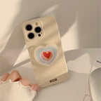 ハートスタンド付き｜クリームカラーiPhoneケース