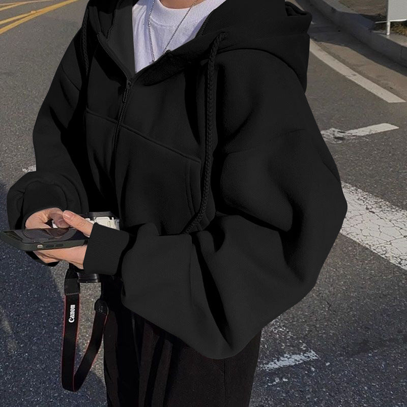 クロップドジップパーカー｜ボリュームスリーブ