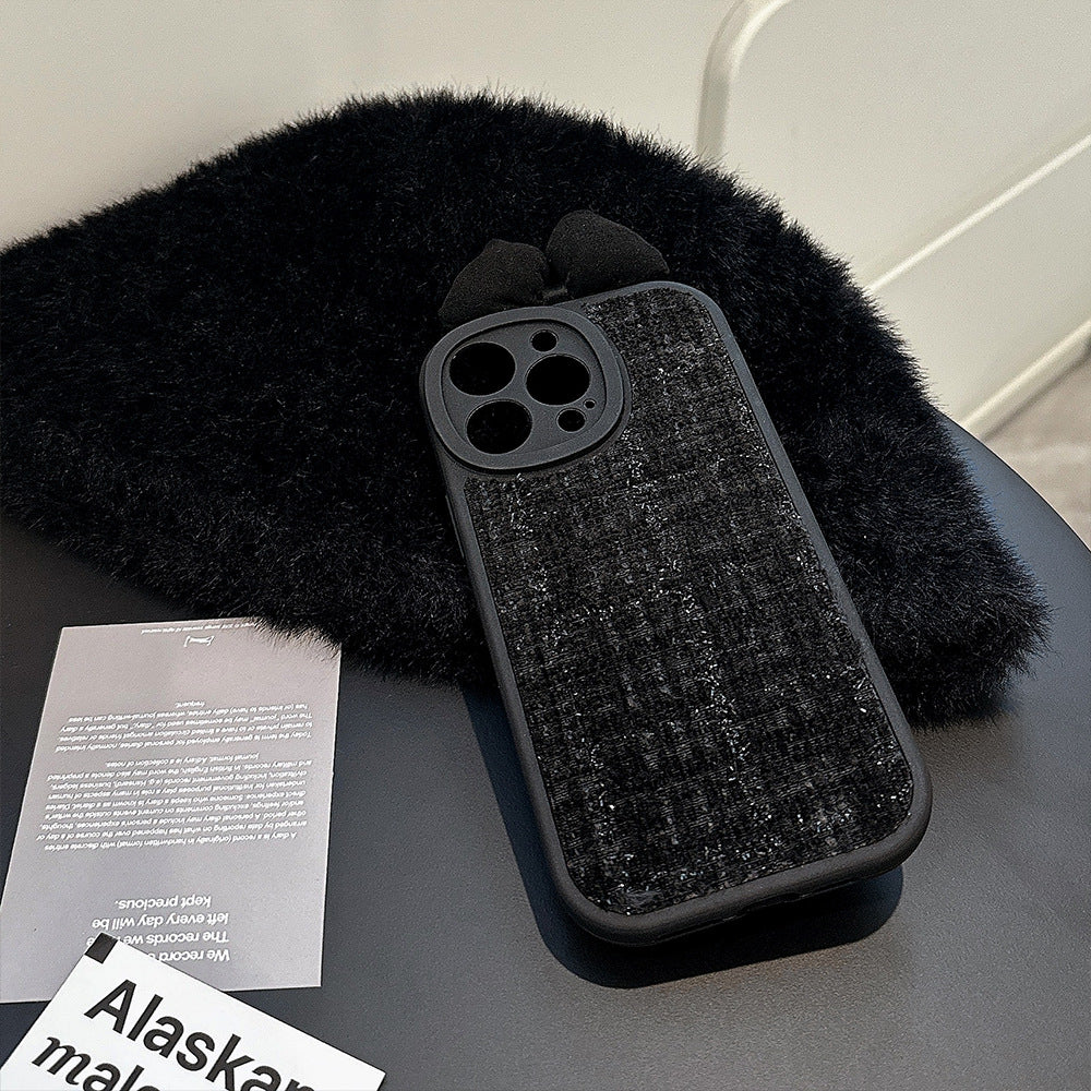 立体リボンチャーム｜ツイード調iPhoneケース