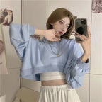 バルーンスリーブ｜クロップド丈スウェットトップス