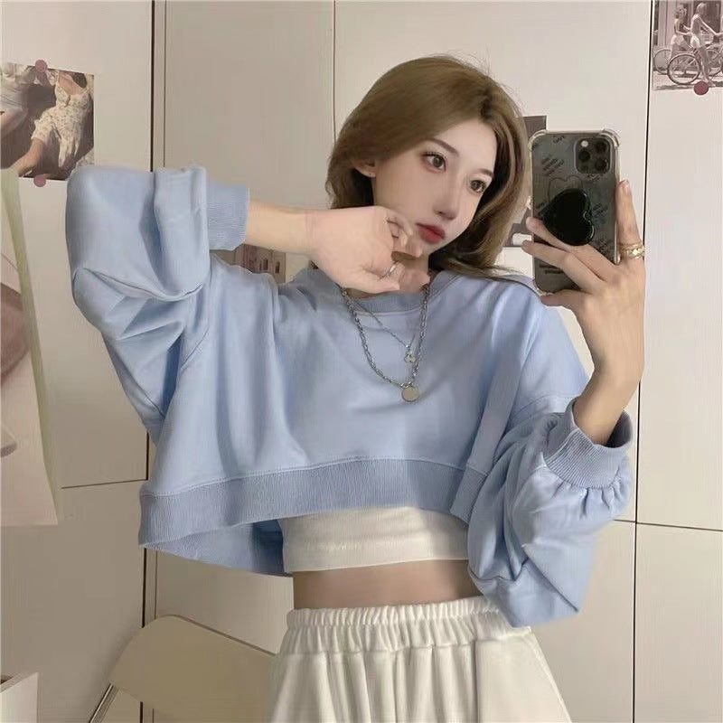 バルーンスリーブ｜クロップド丈スウェットトップス