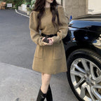 ベルト付きで着映える｜ニットワンピース