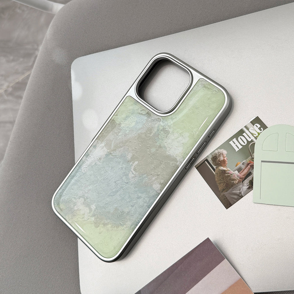 とろけるペールグリーン｜ニュアンスアートiPhoneケース