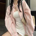 ストライプ柄｜ゆるシルエットオーバーシャツ