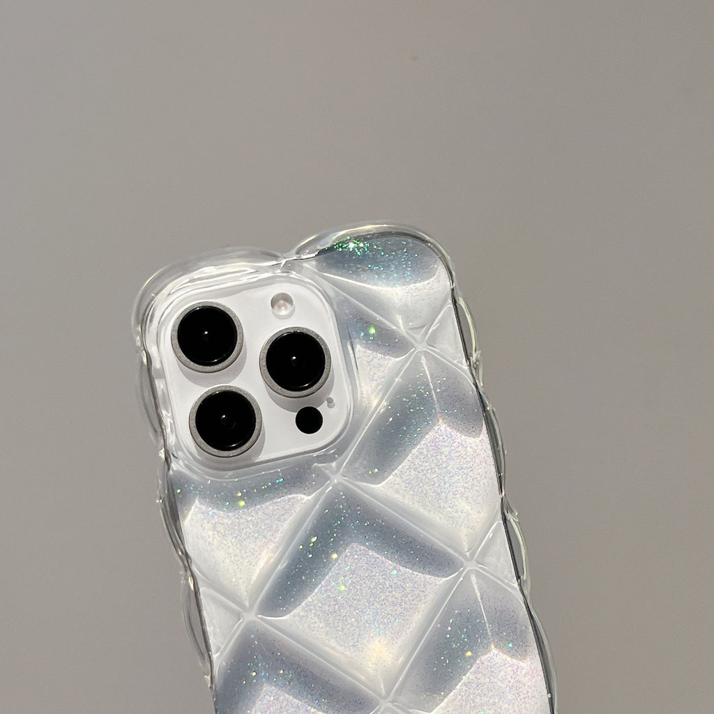 クリアキルティングラメiPhoneケース