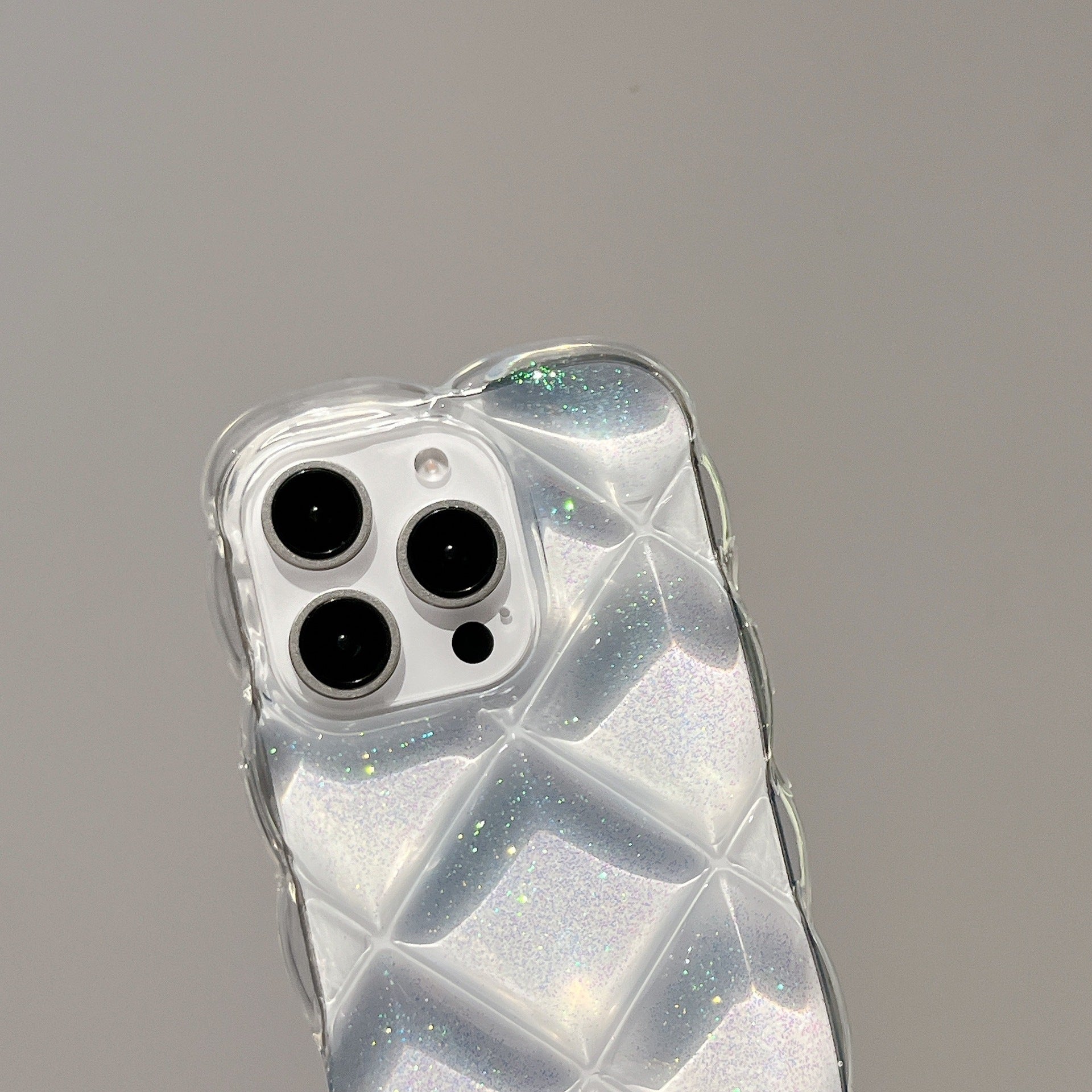 クリアキルティングラメiPhoneケース