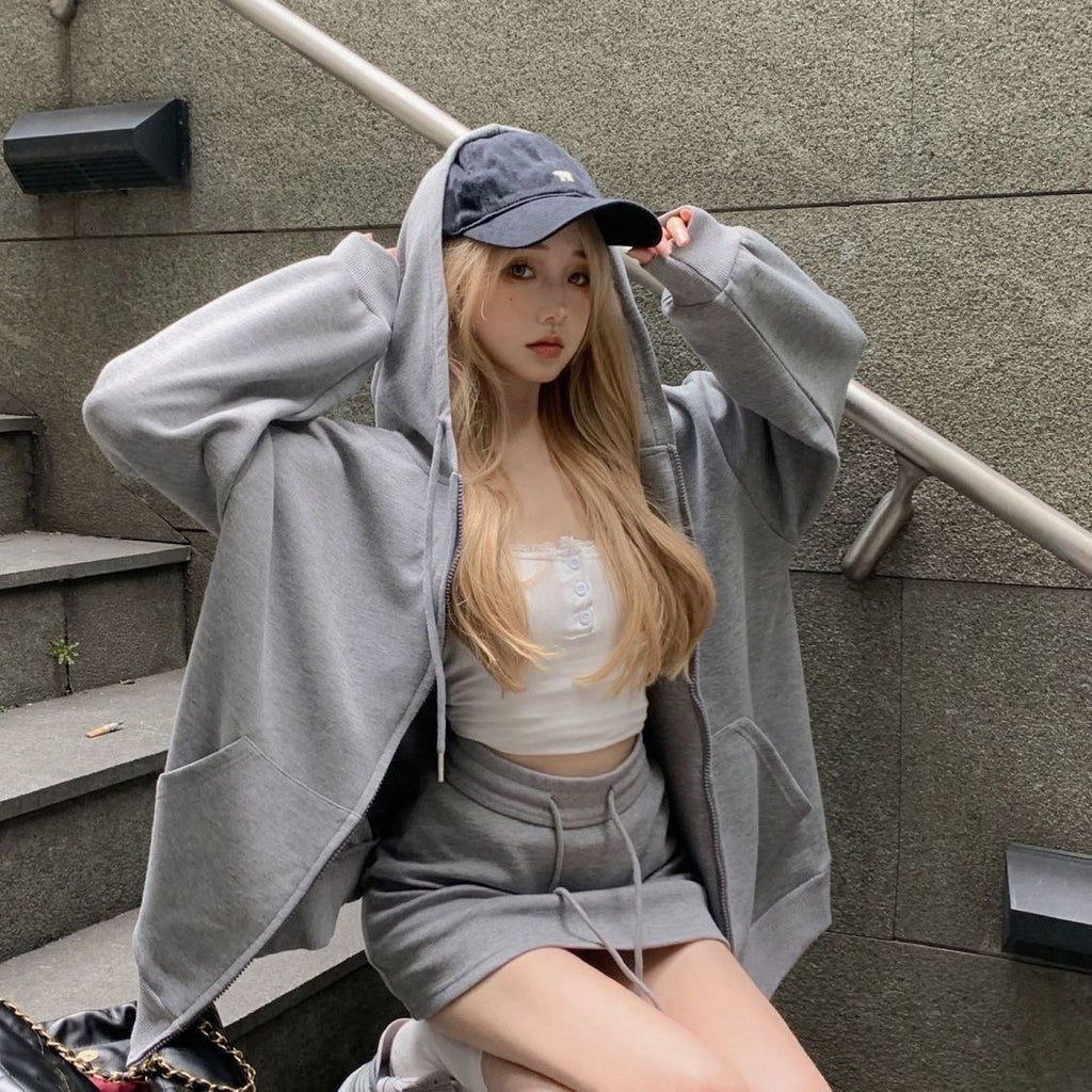 フーディー×ミニスカート セットアップ