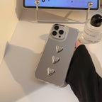 立体トリプルハート｜ミラーiPhoneケース