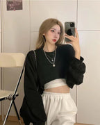 バルーンスリーブ｜クロップド丈スウェットトップス