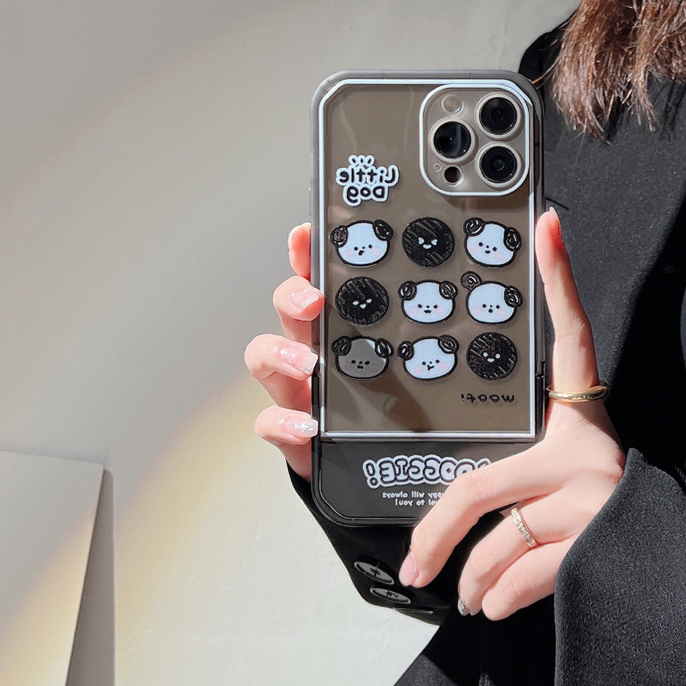 ゆる顔の子犬たち｜クリアスタンドケース