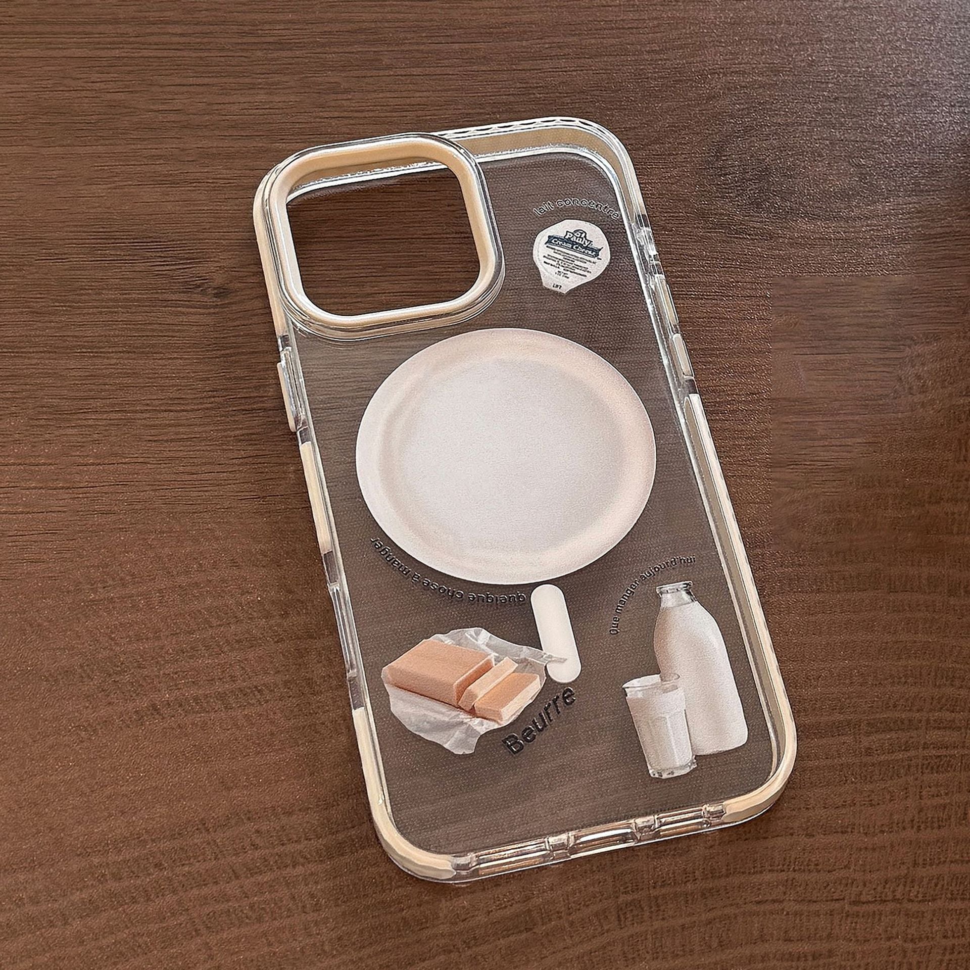 【MagSafe対応】ベーグルスタンド付き｜カフェ風iPhoneケース