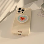 ハートスタンド付き｜クリームカラーiPhoneケース