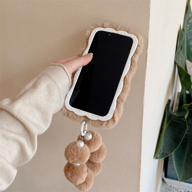 ファーパールチャームスタンドiPhoneケース