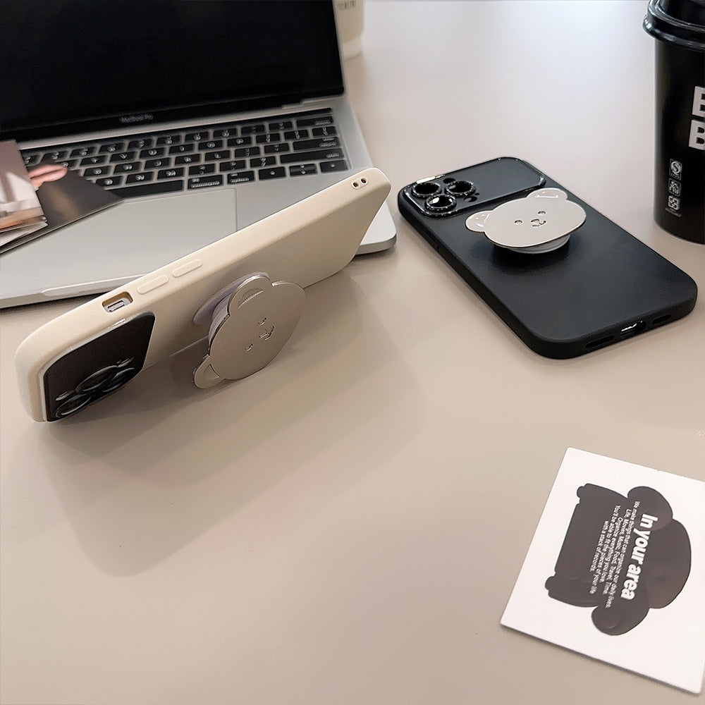 くまフェイスメタルスタンド付き｜シンプルiPhoneケース