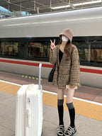 ツイードチェックオーバージャケット