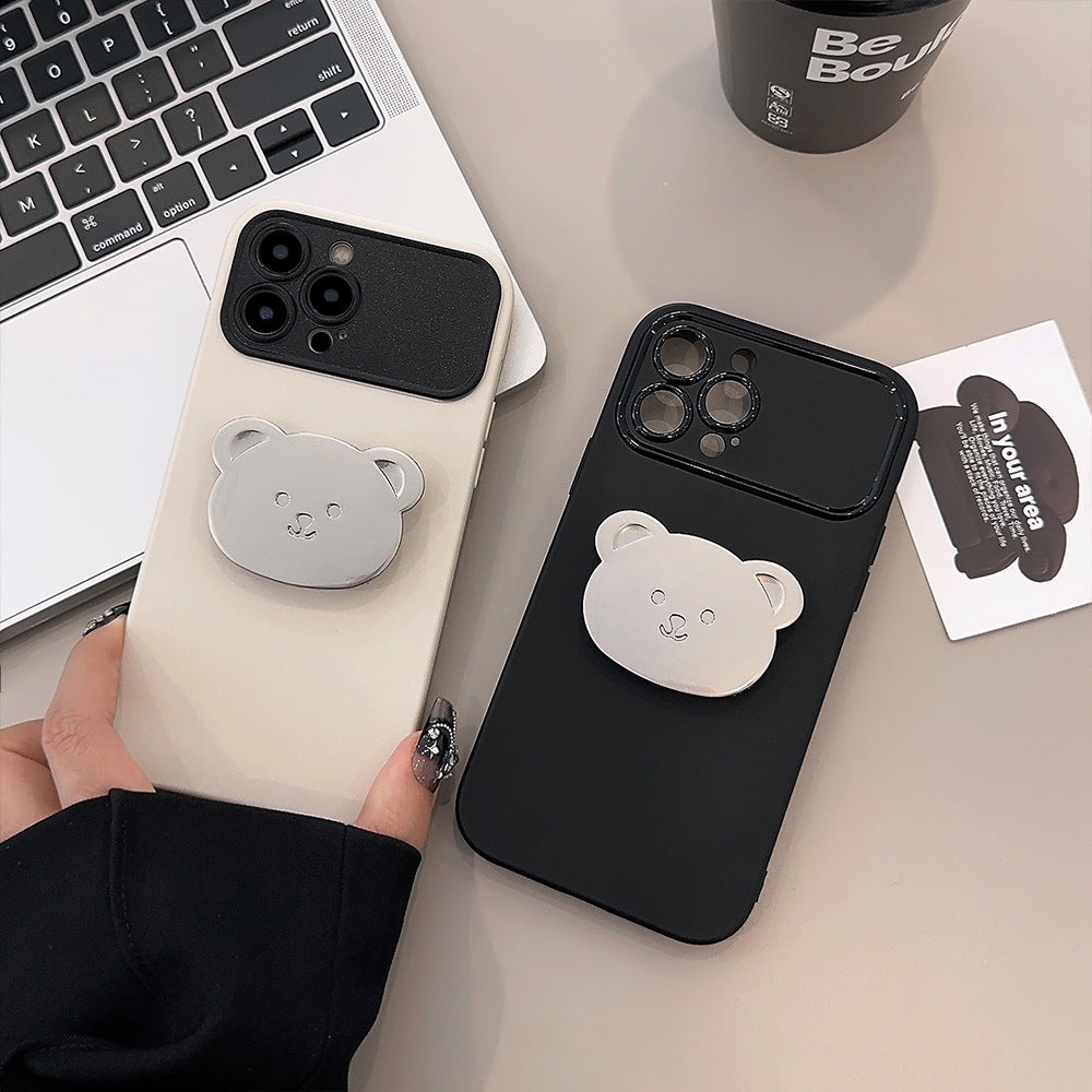 くまフェイスメタルスタンド付き｜シンプルiPhoneケース