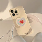 ハートスタンド付き｜クリームカラーiPhoneケース