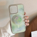 【MagSafe対応】ミントマーブル｜スタンド付きiPhoneケース