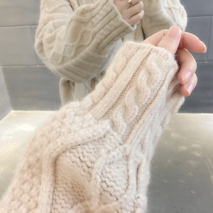 ケーブルニットオーバーカーディガン